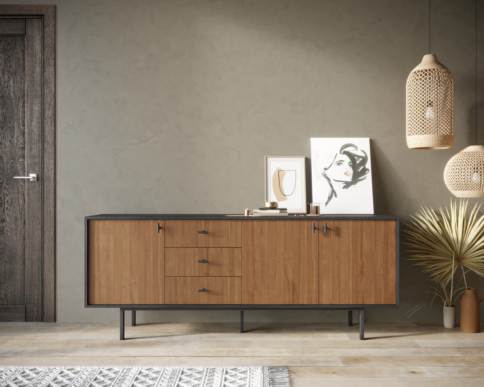 Комод с тремя дверками и тремя ящиками "Emerson" арт EM07 в интернет-магазине