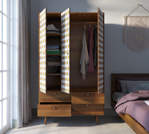 Шкаф трехстворчатый "Berber" принт 22 арт BB02/Print_22