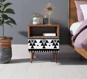 Тумбочка "Berber" с одним ящиком 19 принт арт BB06/Print_19