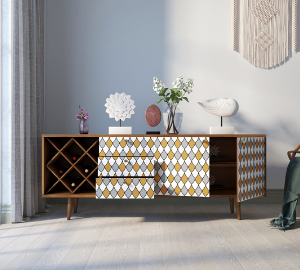 Комод "Berber" удлиненный с бутылочницей 22 принт арт BB15/Print_22