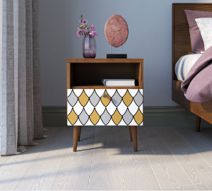 Тумбочка "Berber" с одним ящиком 22 принт арт BB06/Print_22