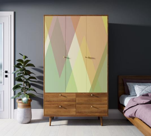 Шкаф трехстворчатый "Berber" принт 16 арт BB02/Print_16