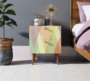 Тумбочка "Berber" с двумя ящиками 16 принт арт BB03/Print_16