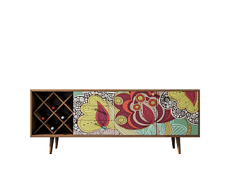 Комод "Berber" удлиненный с бутылочницей 6 принт арт BB15/Print_06