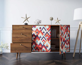 Комод "Berber" с двумя дверками и ящиками 2 принт арт BB05/Print_02