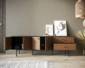 Комод с четырьмя дверками и двумя ящиками "Emerson" арт EM04