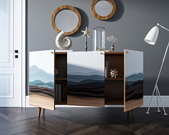 Комод "Berber" три дверки 11 принт арт BB01/Print_11