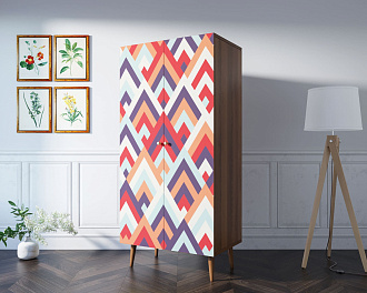 Шкаф малый двухстворчатый "Berber" принт 2 арт BB08/Print_02