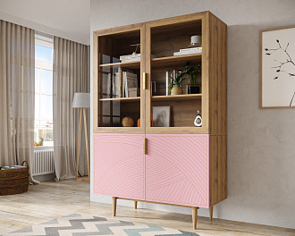 Буфет с двумя дверками "Line" LN11/GR1/pink