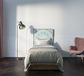 Кровать "Berber" 90 на 200 принт 46 арт BB43/Print_46