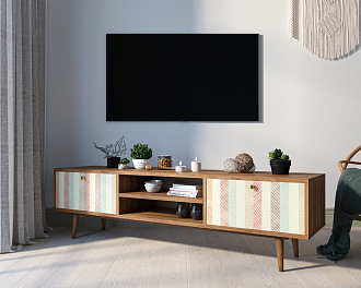 Комод "Berber" с нишей низкий под TV принт 45 арт BB49/Print_45