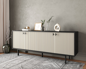 Комод с четыремя дверками "Emerson" арт EM01/milky/L