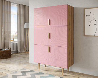 Большой комод с шестью дверками "Line" LN04/GR1/pink