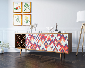 Комод "Berber" удлиненный с бутылочницей 2 принт арт BB15/Print_02