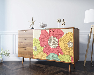 Комод "Berber" с двумя дверками и ящиками 5 принт арт BB05/Print_05