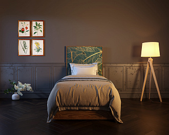 Кровать "Berber" 90 на 200 принт 41 арт BB43/Print_41