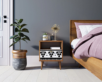 Тумбочка "Berber" с одним ящиком 19 принт арт BB06/Print_19