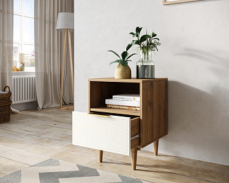 Тумбочка с нижним ящиком "Line" LN09/GR1/beige