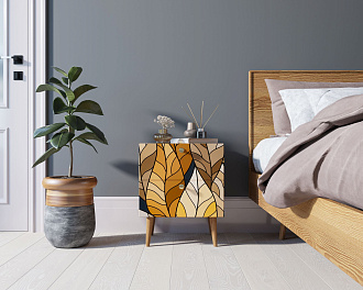 Тумбочка "Berber" с двумя ящиками 08 принт арт BB03/Print_08