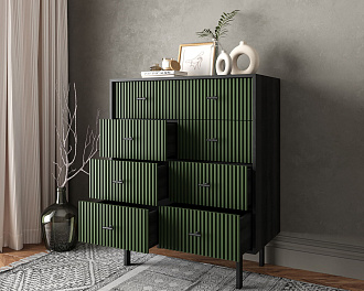Комод на восемь ящиков "Emerson" арт EM20/green/L