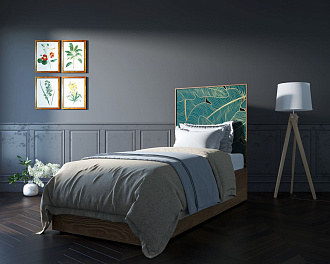 Кровать "Berber" 90 на 200 принт 41 арт BB43/Print_41