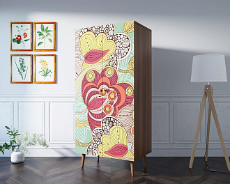 Шкаф малый двухстворчатый "Berber" принт 6 арт BB08/Print_06