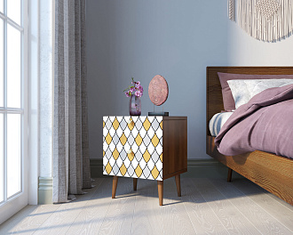 Тумбочка "Berber" с двумя ящиками 22 принт арт BB03/Print_22