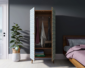 Шкаф малый двухстворчатый "Berber" принт 13 арт BB08/Print_13