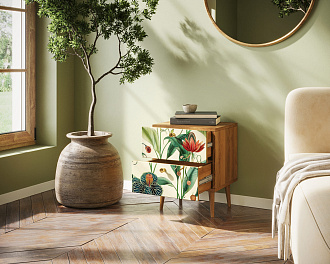 Тумбочка "Berber" с двумя ящиками 7 принт арт BB03/Print_07