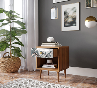 Тумбочка "Berber" с открытой полкой 50 принт арт BB33/Print_50