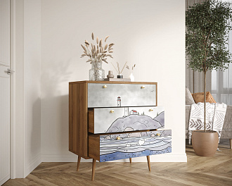 Комод "Berber" три ящика арт BB40/Print_51