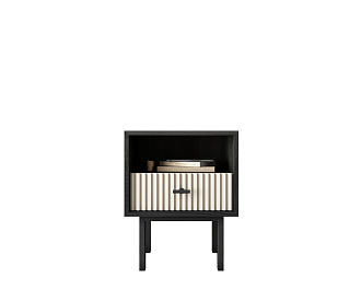 Тумбочка с нижним ящиком "Emerson" арт EM17/milky/L