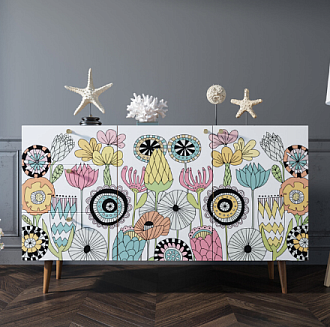 Комод "Berber" с двумя дверками и ящиками принт 3 арт BB17/Print_03