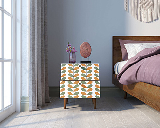 Тумбочка "Berber" с двумя ящиками 23 принт арт BB03/Print_23