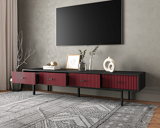 Комод с четырьмя ящиками под TV "Emerson" арт EM06/red/L