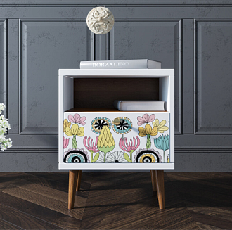 Тумбочка "Berber" с одним ящиком 3 принт арт BB06/Print_03