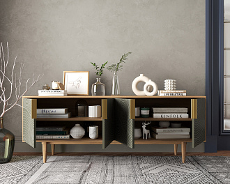 Комод под TV с четыремя дверками "Line" R21/browngrey