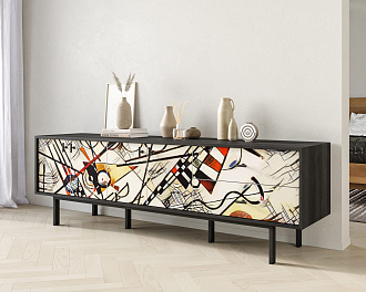 Комод с четырьмя дверками и двумя ящиками "Emerson" by Kandinsky арт EM04/Print_01