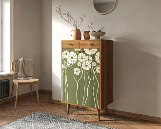 Комод "Berber" два ящика и дверки арт BB46/Print_53