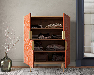 Большой комод с четырьмя дверками "Line" R19/red