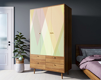 Шкаф трехстворчатый "Berber" принт 16 арт BB02/Print_16