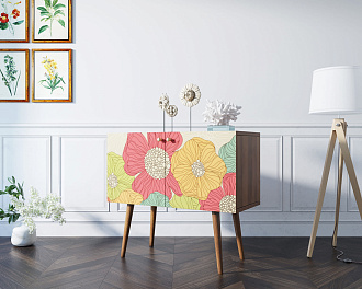 Комод на высоких ножках "Berber" малый принт 5 арт BB13/Print_05