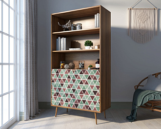 Стеллаж с дверками "Berber" принт 26 арт BB26/Print_26