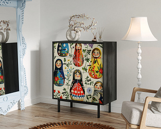 Комод на восемь ящиков "Emerson" Матрешки арт EM20/Art04
