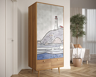 Шкаф двухстворчатый "Berber" арт BB16/Print_51