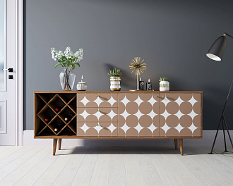 Комод "Berber" удлиненный с бутылочницей 17 принт арт BB15/Print_17