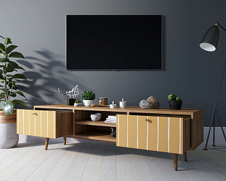 Комод "Berber" с нишей низкий под TV принт 43 арт BB49/Print_43
