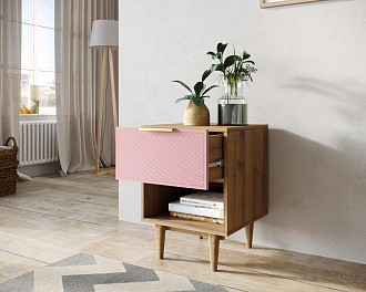 Тумбочка с верхним ящиком "Line" LN10/GR1/pink