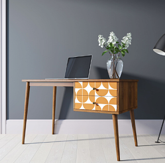 Стол рабочий "Berber" принт 14 с одной тумбой арт BB20/Print_14