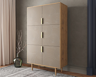 Большой комод с шестью дверками "Line" R20/beige